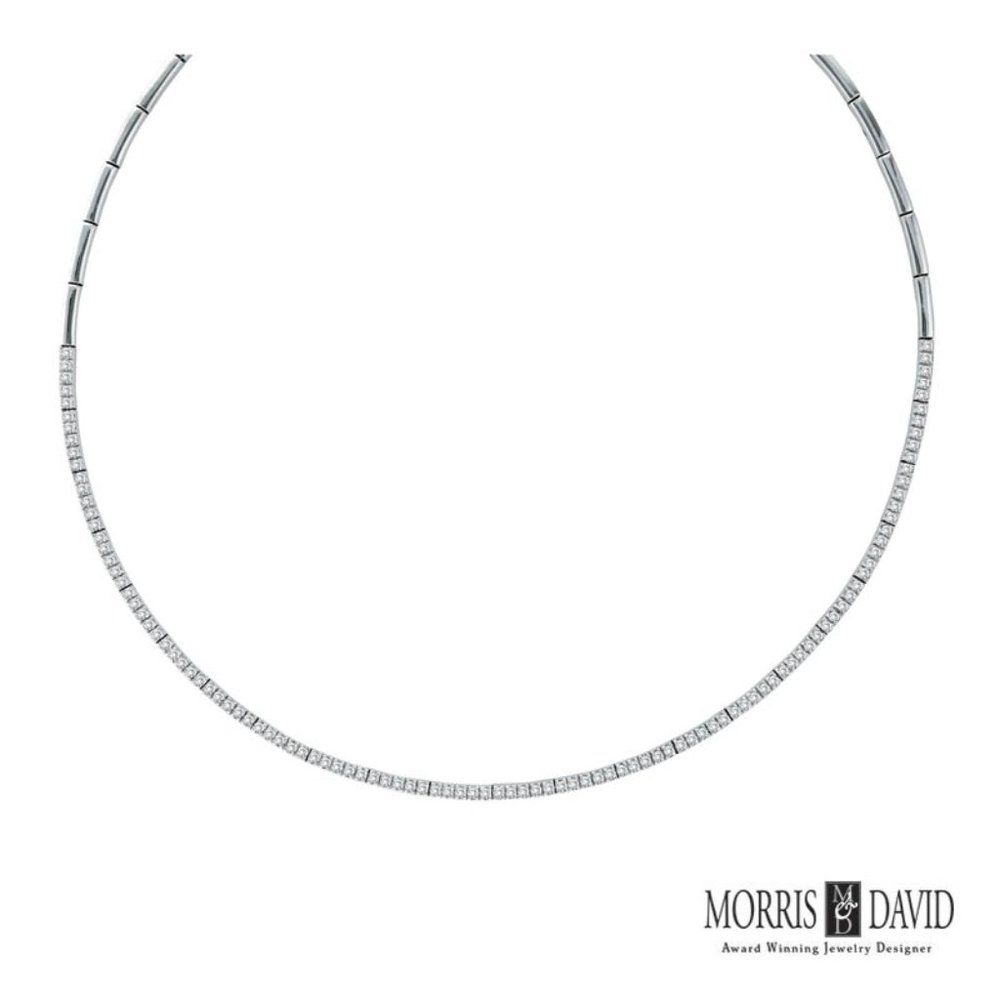 2.10 Carat Natural Diamond Necklace 14K White Gold